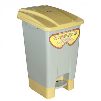 Planet waste bin with pedal, plastic, 70 L, green